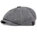 Striped newsboy flat cap
